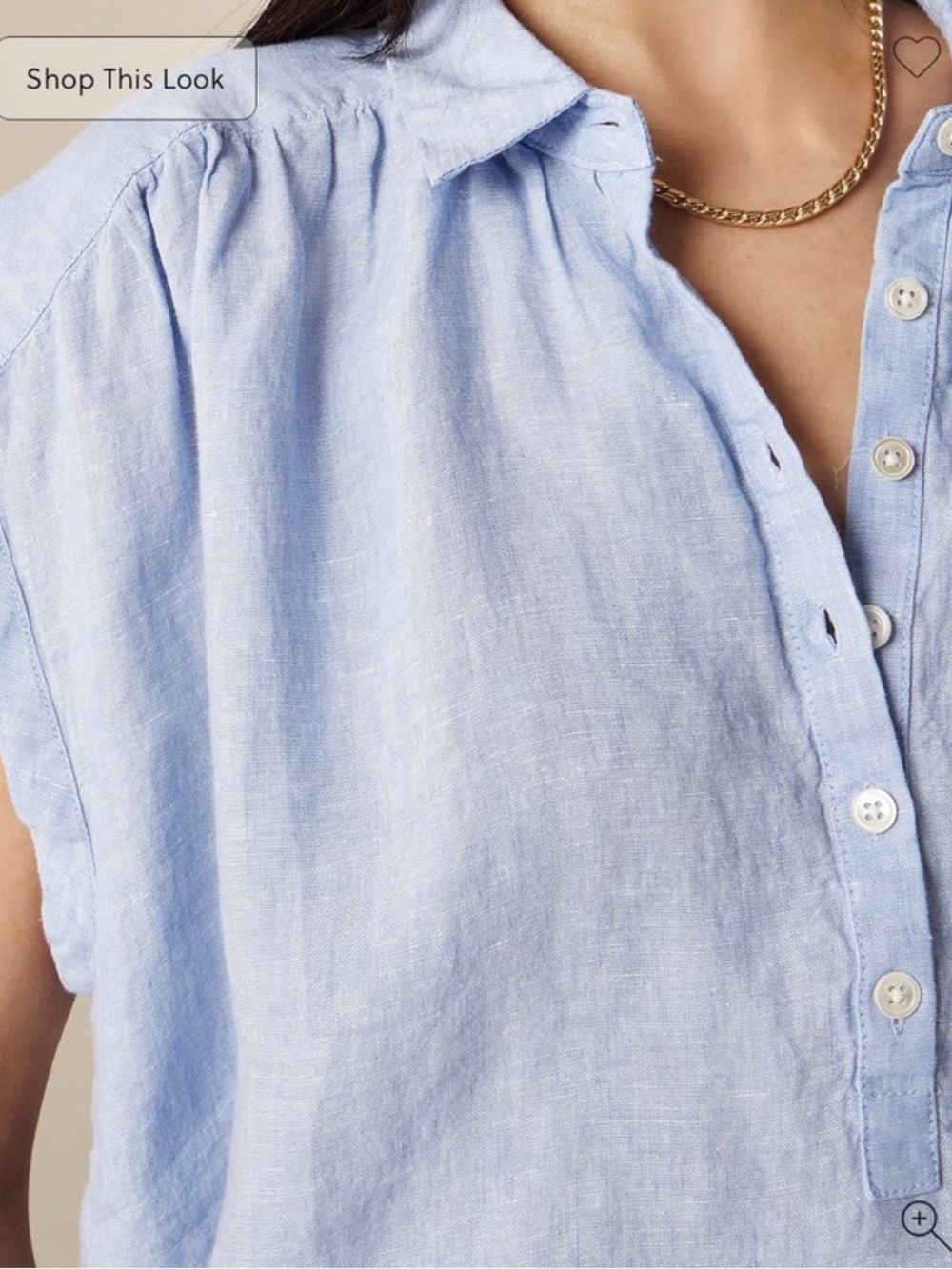 J. Crew Light Blue Women’s Short-Sleeve Button Popover - Picture 4 of 4